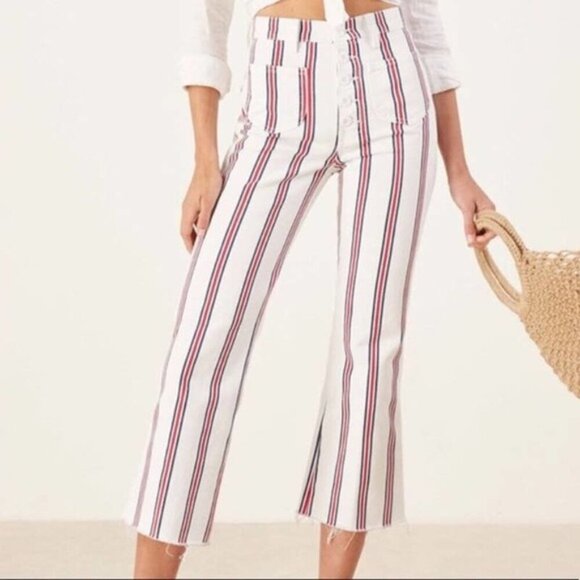 Reformation MacGraw Grenada Stripe Crop Jeans Size 29 - Picture 1 of 10